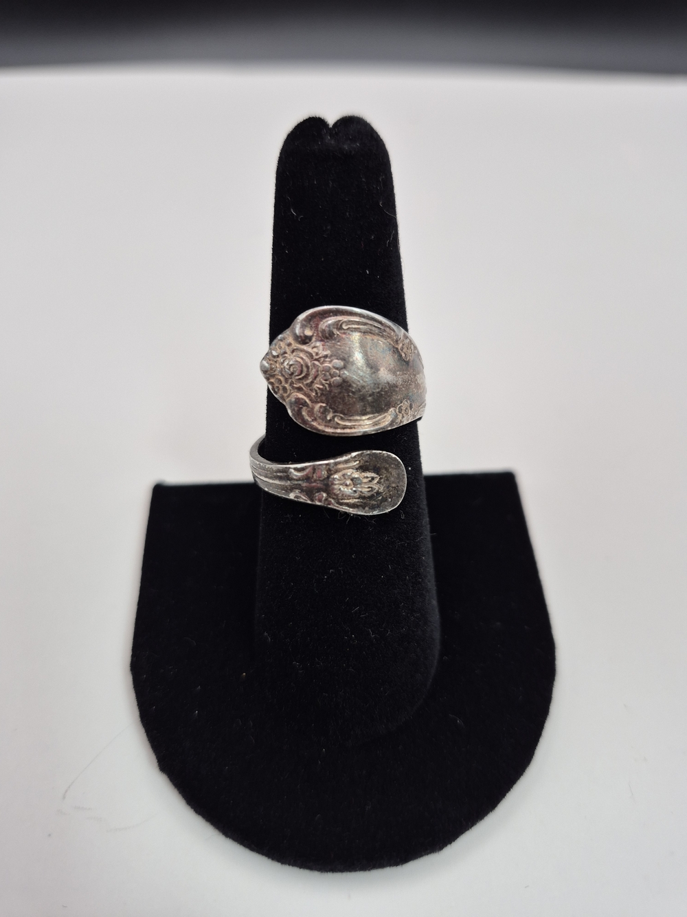 Sterling Silver Spoon Ring - Adjustable Antique-Style Silver